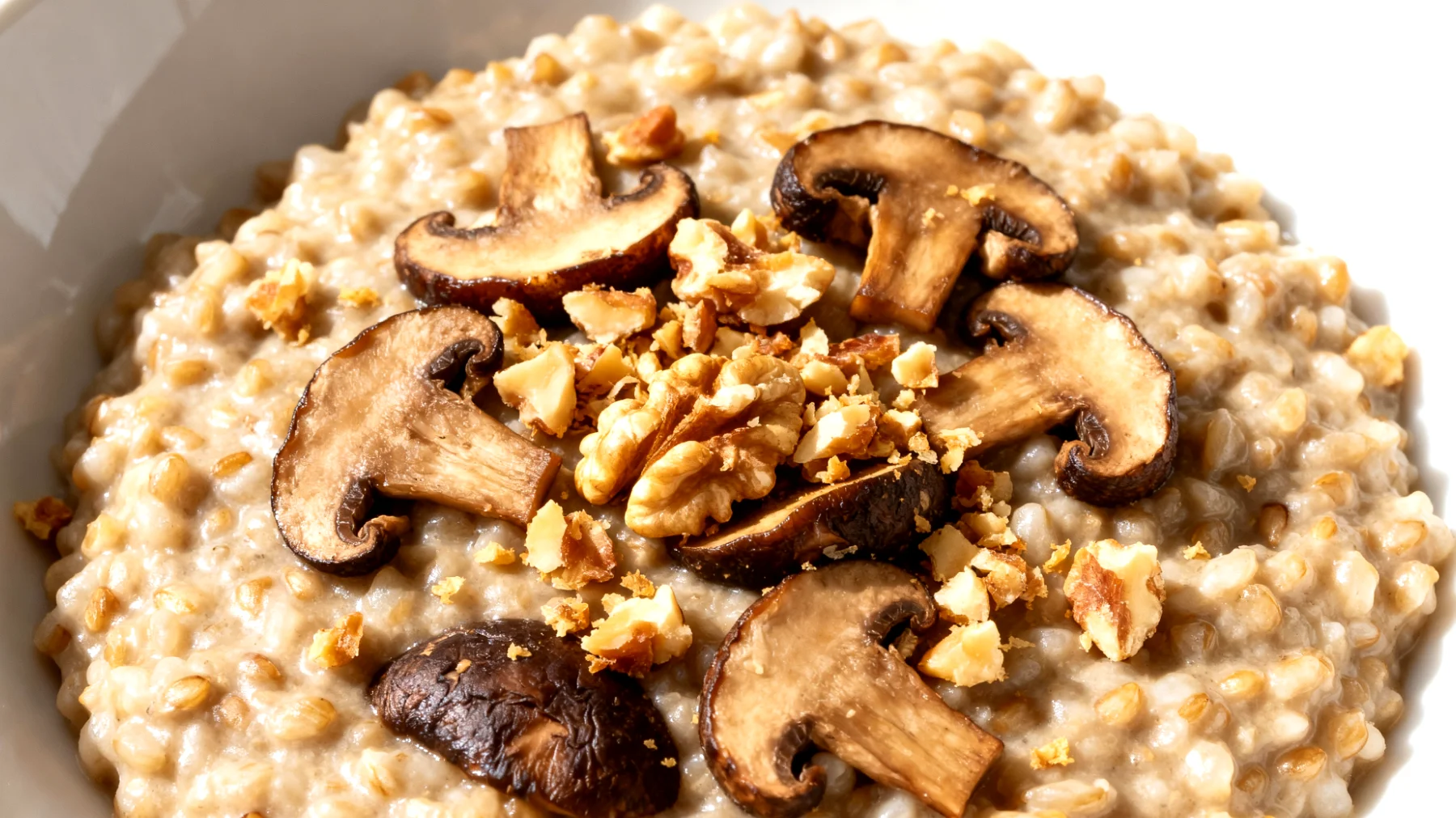 Buchweizen-Risotto mit Shiitake-Pilzen und Walnüssen"