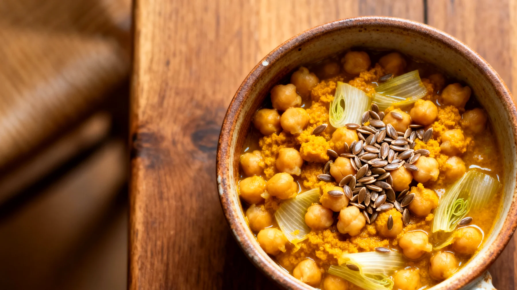Kichererbsen-Fenchel-Eintopf mit Kurkuma und Leinsamen"